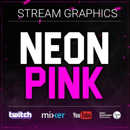 twitch graphics bundle neon pink